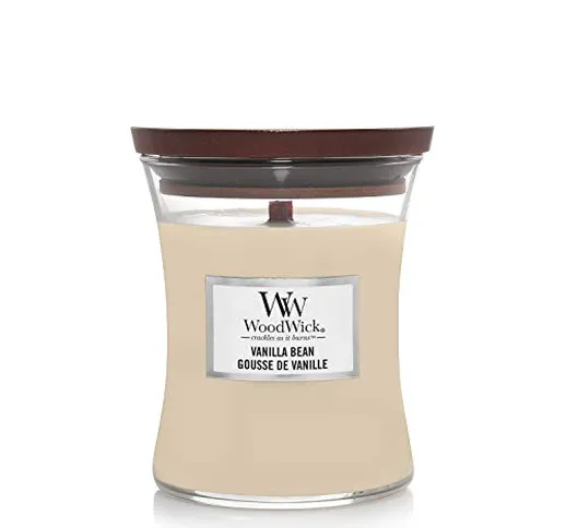 Woodwick Hourglass Candela Profumata Media con Stoppino Scoppiettante, Bacca, Fino A 60 Or...