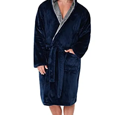 CityComfort Vestaglia Uomo Invernale, Vestaglia da Notte in Pile Morbida & Calda, Vestagli...