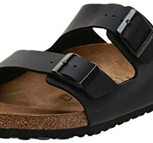 Birkenstock Arizona Birko-Flor, ciabatte miste per adulti, nere (nere), 38 EU