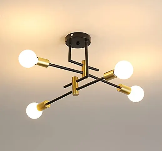 DAXGD Lampada da soffitto vintage, plafoniere industriali E27 Diametro 70 cm per camera da...