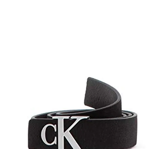 Calvin Klein JEANS - Cintura donna monogram in nabuk nero - Misura 90