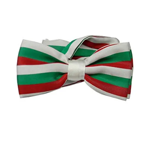 Avantgarde - Papillon uomo a righe bianco rosso verde colori bandiera italiana farfalla se...