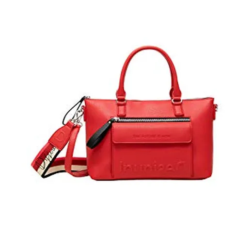 Desigual PU Hand Bag, Borsa a Mano. Donna, Rosso, U