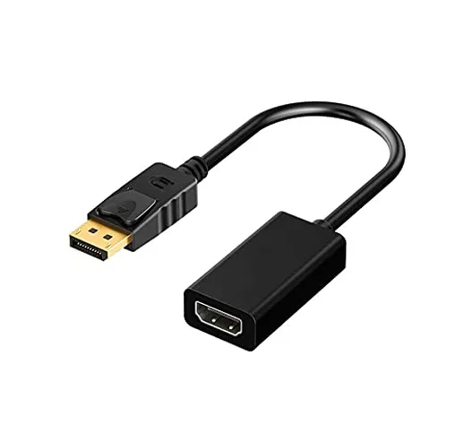 EasyULT Adattatore DisplayPort a HDMI, Cavo DP Maschio su HDMI Femmina, 1080P Risoluzione...