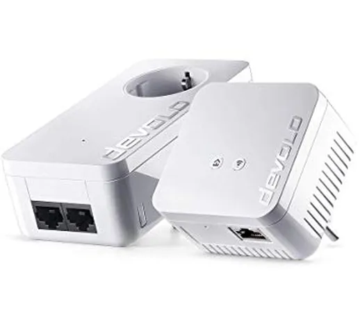 devolo dLAN 550 WiFi Starter Kit Powerline, WiFi Tramite Presa di Corrente, 1x Porta LAN,...
