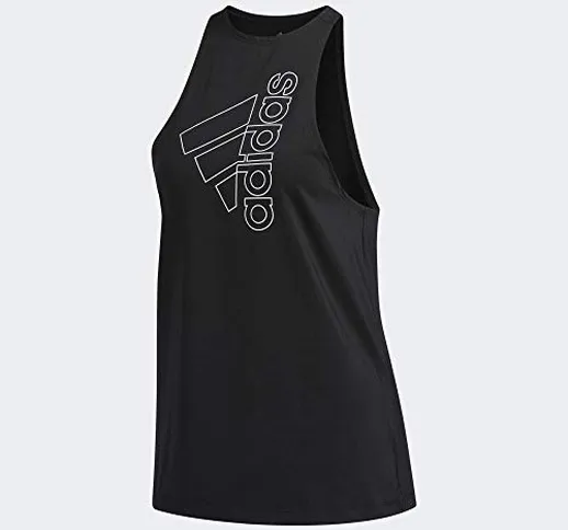 adidas Tech Bos Tank, Canottiera Sportiva Donna, Black/White, S