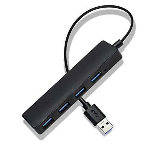 POHOVE Hub USB, 4 Porte USB Hub Ultra Sottile Portatile con 3 USB 2.0, 1 USB 3.0 per Windo...