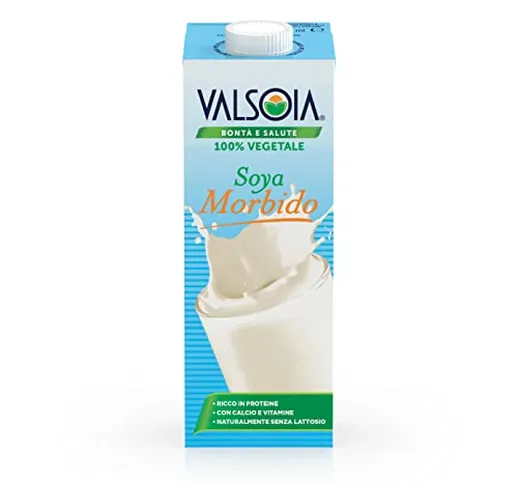 Valsoia - Bevanda Soia Gusto Morbido, Formato Tetra Brik da 1000 ml, 100% Vegetale, Senza...