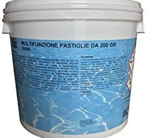 Cloro pastiglie kg 5 cloro pastiglie pasticche tricloro 90 % 200 gr pulizia acqua piscina