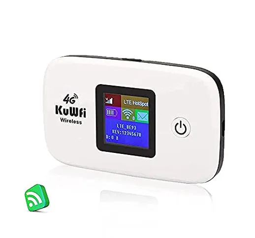 Mobile Wi-Fi Hotspot, KuWFi 150Mbps Saponetta Wifi 4G LTE con Slot per SIM Card, Batteria...