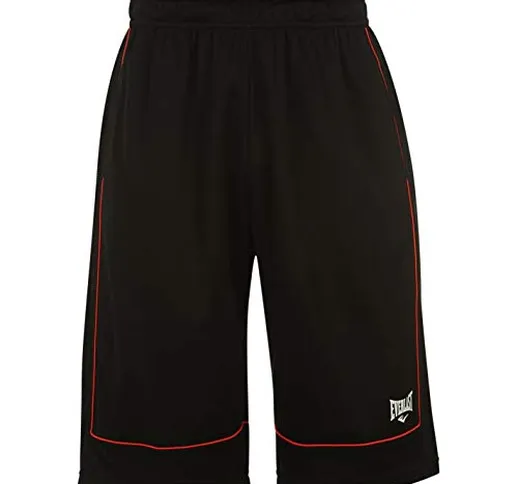 Everlast - Pantaloncini da basket da uomo, vestibilità morbida, abbigliamento sportivo ner...