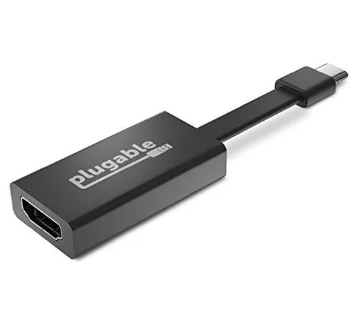 Plugable Adattatore USB C a HDMI 4k 30Hz, Adattatore da Thunderbolt 3 a HDMI Compatibile c...