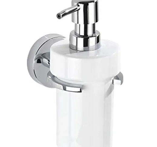 WENKO Vacuum-Loc® dispenser sapone Capri - fissaggio senza trapano Capacità: 0.33 l, Press...