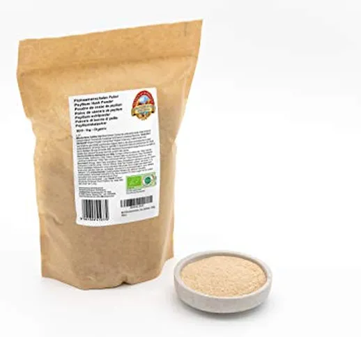 Bucce de Psillio BIO 1 kg biologico, Psyllium, in polvere, farina, alta qualità 99%+ di pu...