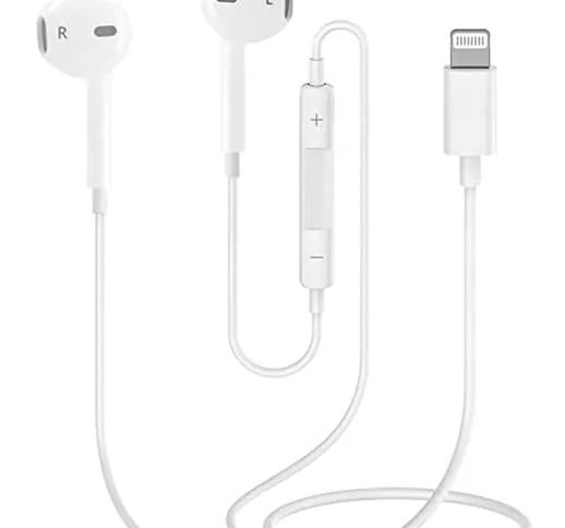 iPhone Auricolari con filo,[Apple certificato MFi] Cuffie in-ear connettore Lightning del...