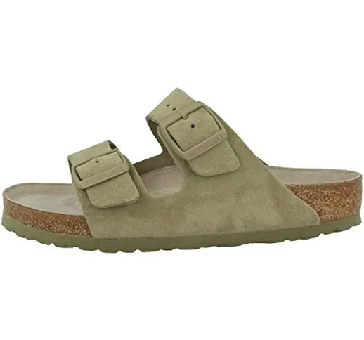 Birkenstock Arizona SFB Faded Khaki Pelle Scamosciata Adulti Unisex EU(45)