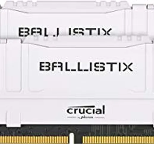 Crucial Ballistix BL2K8G36C16U4W 3600 MHz, DDR4, DRAM, Memoria Gaming Kit per Computer Fis...