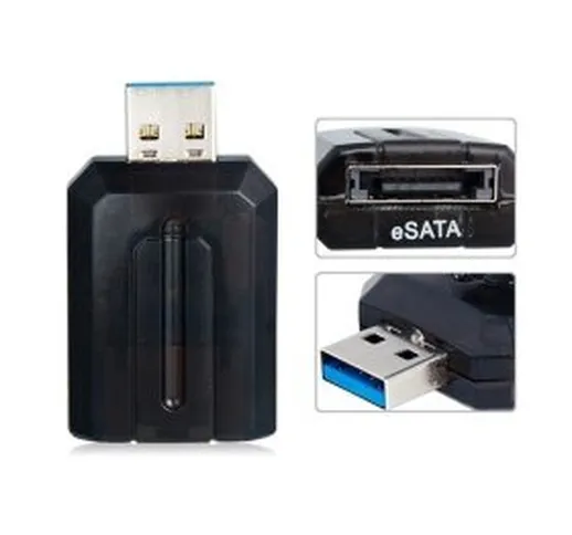 CY - Adattatore convertitore da USB 3.0 a eSATA esterno 3G bps per hard disk da 2,5" e 3,5...