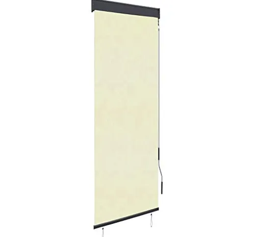 vidaXL - Tenda avvolgibile per esterni, 60 x 250 cm, colore: bianco crema