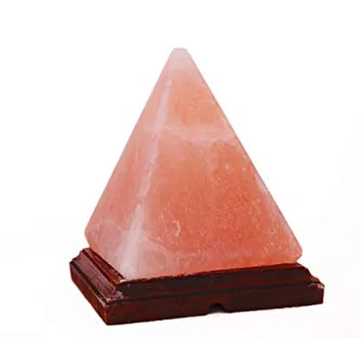 Lampada di sale dell'Himalaya, lampada di sale di roccia di vetro di forma naturale, base...