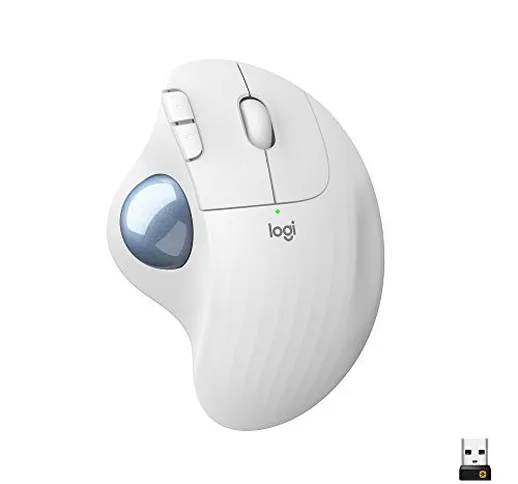 Logitech ERGO M575 Mouse Trackball Wireless - Facile controllo con il pollice, Tracciament...