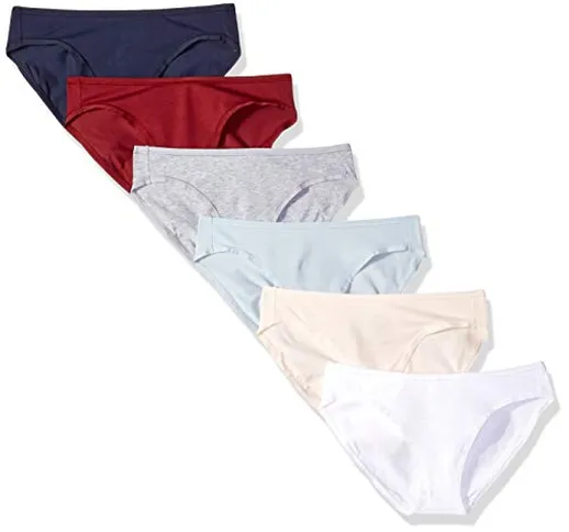 Amazon Essentials Standard Cotton Stretch Bikini Panty, 6-Pack Style Underwear, Warm/Cool...