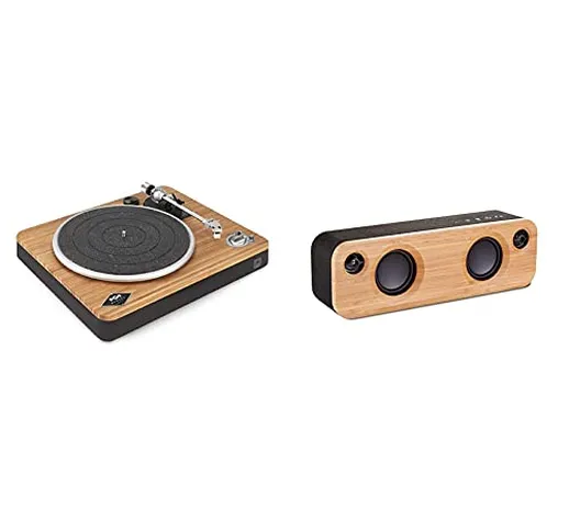 House of Marley Stir It Up Wireless Turntable, Giradischi Per Vinili Bluetooth, 45/33 Giri...