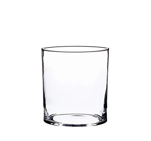 INNA-Glas Set di 2 x Vaso cilindrico in Vetro Sansa, Trasparente, 22cm, Ø19,5cm - Vaso da...