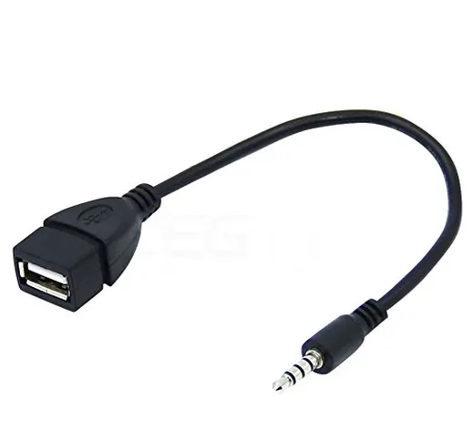 Auto AUX Cavo A presa OTG convertitore adattatore cavo 3,5 mm AUX Audio Jack USB femmina M...