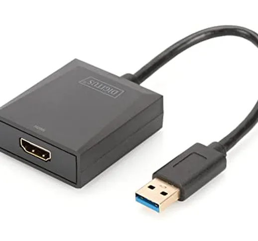 Digitus DA70841 Adattatore USB 3.0 a HDMI, Nero