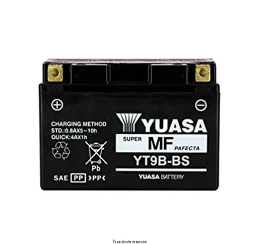 Batteria moto Yuasa YT9B-BS - Senza manutenzione - 12 V 8 Ah - Dimensioni: 150 x 70 x 105...