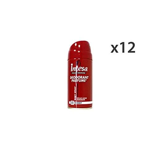 INTESA Set 12 Deodorante Spray Uomo Woody 150 Ml. Cura Del Corpo