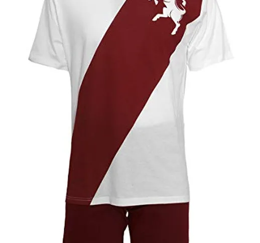 Pigiama Ragazzo Torino FC Estivo Corto Bambino Tifoso Granata PS 30147-14 Anni-Bianco