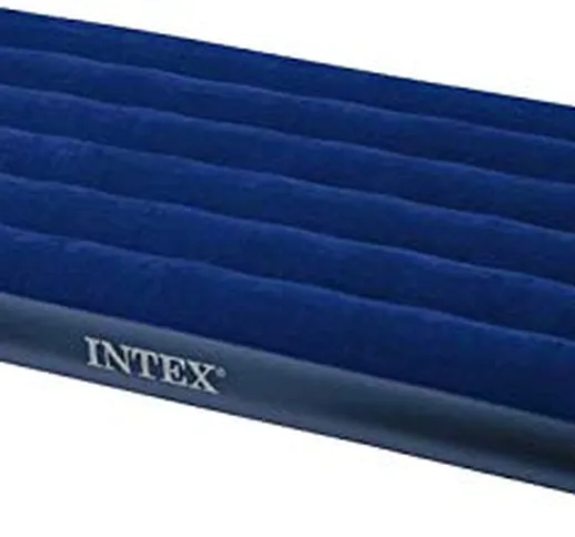 Intex Classic Downy 68757, Materassino gonfiabile, Twin - 99 x 191 x 22 cm - Blu