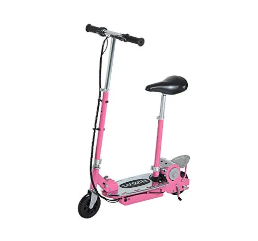 benzoni Monopattino Elettrico per Bambini 120W Pieghevole con Sella Rosa