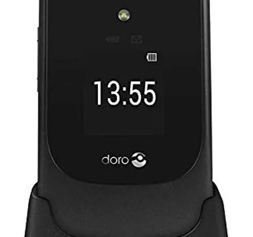 Doro 7060 Telefono Cellulare per Anziani 4G a Conchiglia con Display Esterno, Pulsante SOS...