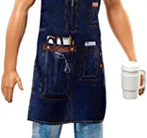 Barbie- Ken Barista Bambola con Accessori, Giocattolo per Bambini 3+ Anni, Multicolore, FX...