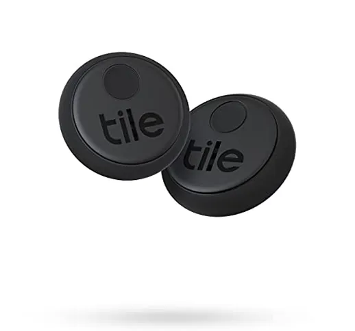 Tile Sticker (2020) Bluetooth Trova Oggetti, 2 Pezzi, Nero, Portata di Rilevamento di 45 m...