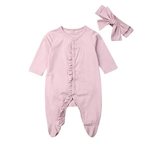 Carolilly Body Pagliaccetto Neonata Bimba Body Neonato Unisex Manica Lunga Tutina Neonata...