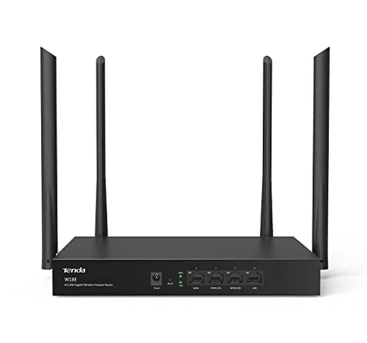 Tenda W18E Gigabit Wireless Hotspot Router Wi-Fi Dual Band AC1200 Wireless, 4 Porte Gigabi...