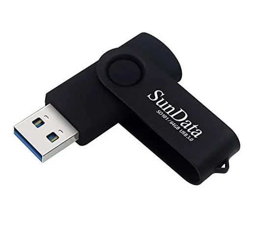 SunData Chiavetta USB 3.0 64GB Pendrive Girevole archiviazione dati pen drive Fino a 90 MB...