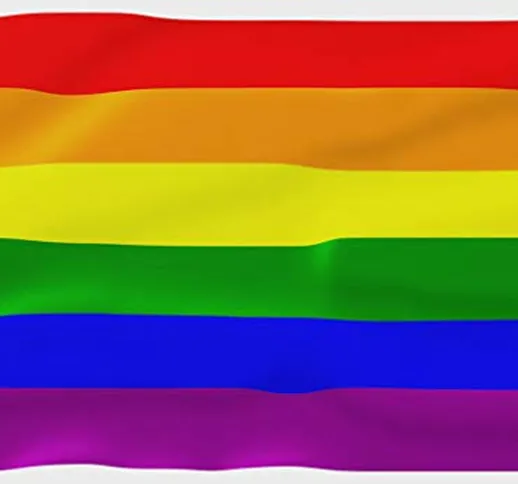 Bandiere di aricona - bandiera arcobaleno, resistente alle intemperie con 2 occhielli in m...