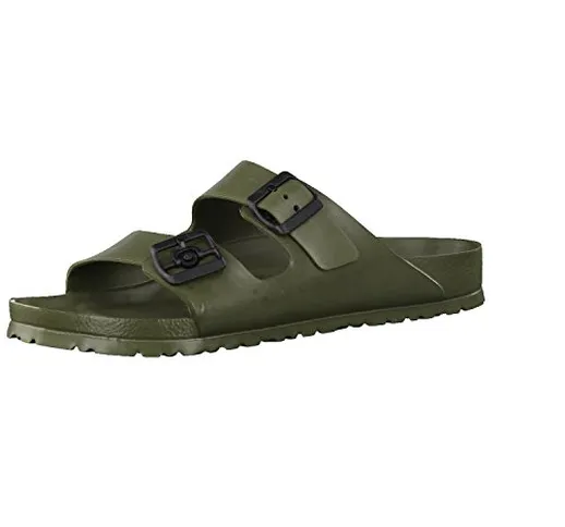 Birkenstock Arizona, Sandali a Punta Aperta Uomo, Verde (Kaki), 42 EU