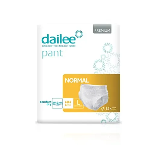 Dailee Pants Normal L - Mutande Assorbenti Incontinenza Adulto - Unisex - 14 Pannolini a M...