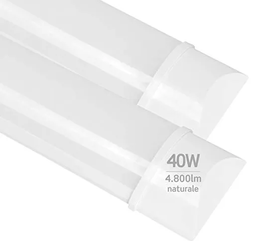 2x Plafoniere LED 40W 120cm Professionale Alta Efficienza Garanzia 5 Anni 4800 lumen - For...