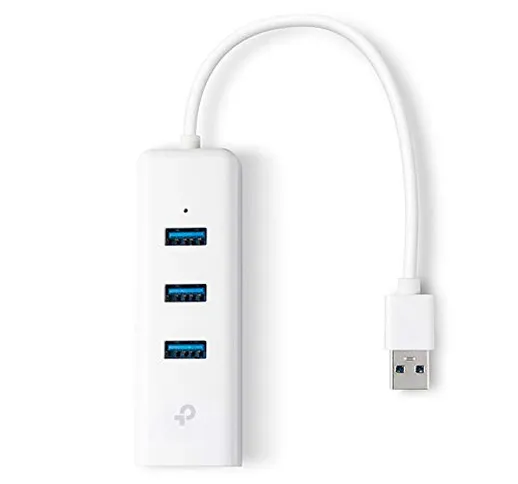 TP-Link UE330 (Regno Unito) USB 3.0 Hub a Porte e Adattatore Gigabit 2-in-1 USB Best (3-Po...