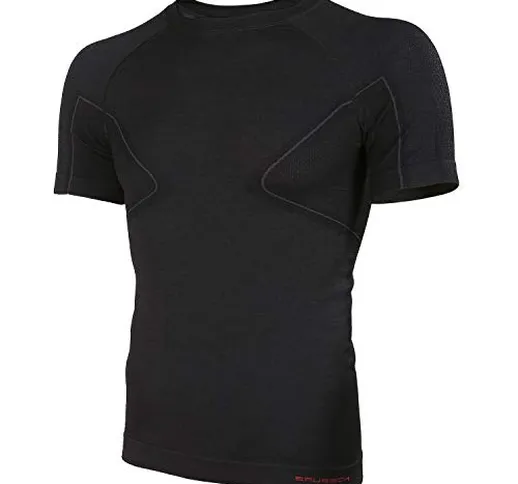 BRUBECK® SS11710 ACTIVE WOOL maglietta da uomo (Merino Sport - fitness - funzione biancher...