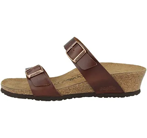 Papillio by Birkenstock Sandales Tessa Cuir Naturel Cognac, Sandali con tacco Donna, 41 EU