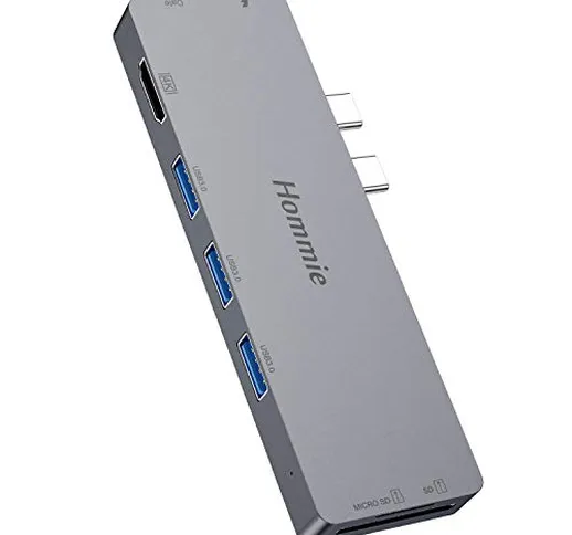 Hommie 8 in 1 Hub USB c Perfetto per MacBook PRO con PD Carica Rapida, MacBook Air USB con...