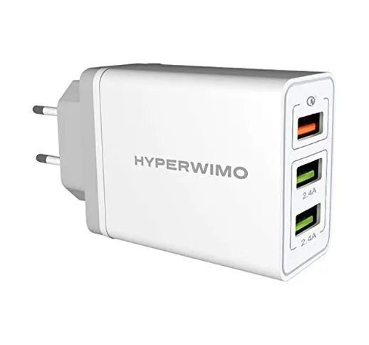 HyperWimo Caricatore Multiplo USB per iPhone 11 8 XS X 7 6s 6 5s, Plus iPad per Samsung Ga...